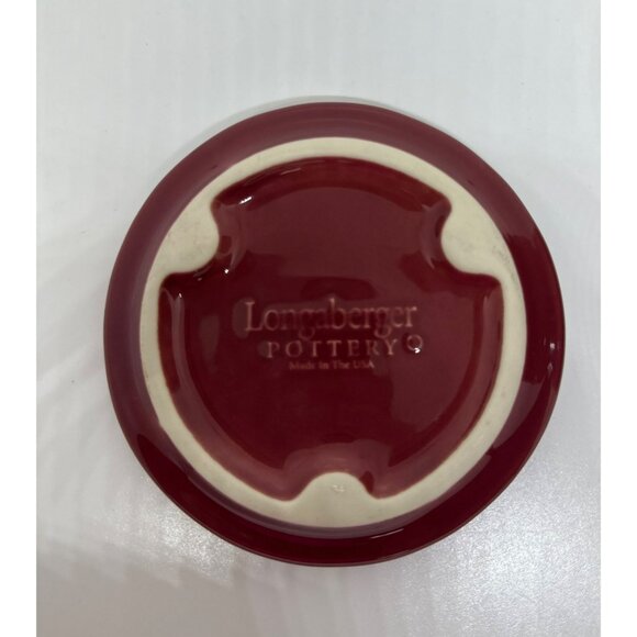 VTG Longaberger Woven Traditions Paprika Pottery Crock | 1 Pint Pottery w/ Lid - Picture 6 of 8